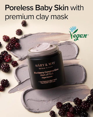 Mary&May Vegan Blackberry Complex Glow Wash Off Mask, 125g