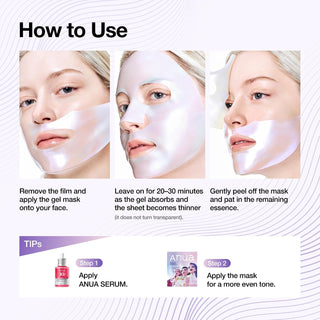 Anua Eternal Honmoon Vita Brightening Collagen Mask 34g KPop Demon Hunters pearl hydrogel sheet mask with 5% Niacinamide, Vitamin C and Peptides for brighter radiant skin in UAE.