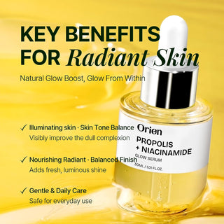 Orien Propolis and Niacinamide Glow Serum 30ml Korean brightening face serum for hydration, uneven tone care and radiant glass skin in UAE.