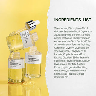 Orien Propolis and Niacinamide Glow Serum 30ml Korean brightening face serum for hydration, uneven tone care and radiant glass skin in UAE.