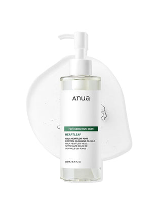 Anua Heartleaf Pore Cleansing Oil Mild, Sensitive Skin Face Wash, Oil Cleanser, Makeup Blackhead Remover, Korean Skin Care, Non-Comedogenic, Fragrance Free 6.76 Fl Oz (200mL)