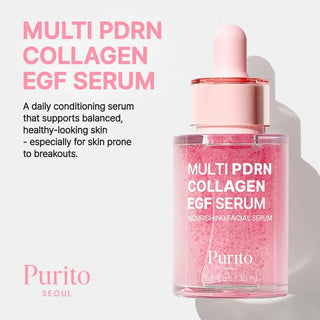 PURITO SEOUL Multi PDRN Collagen EGF Serum 30ml Korean nourishing facial serum with PDRN, Collagen, EGF, Centella Asiatica and Ceramide for hydration, firmness and radiant-looking skin in UAE.