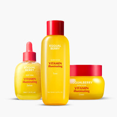 EQQUALBERRY Vitamin C Illuminating Trio Set | Serum - Toner - Cream