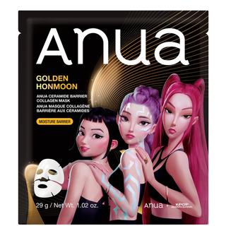 Anua Golden Honmoon Ceramide Barrier Collagen Mask 29g KPop Demon Hunters hydrogel sheet mask with Collagen, Ceramide and Panthenol for deep hydration and glowing skin in UAE.