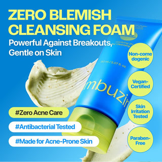 Numbuzin No.0 Zero Blemish Clarifying 2% Sulfur Cleansing Foam 150ml with Salicylic Acid, PHA and Centella for oily, blemish-prone skin and clogged pores in UAE.