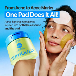Numbuzin No.0 Zero Blemish Azela Cica Balancing Dual Pads 60EA with Azelaic Acid, BHA, PHA, Hypochlorous Acid and Centella for acne, clogged pores and excess oil in UAE.