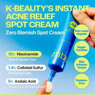 Numbuzin No.0 Zero Blemish 3X Spot Correcting Cream 20ml with 5% Azelaic Acid, 10% Niacinamide and Colloidal Sulfur for blemishes, excess sebum and post-acne marks in UAE.
