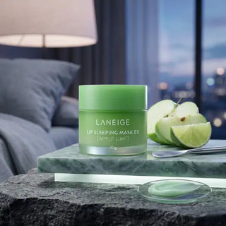 LANEIGE Lip Sleeping Mask EX Apple Lime 20g Korean overnight lip treatment with Berry Fruit Complex, Vitamin C, Shea Butter and Murumuru Butter for dry, chapped and hydrated lips in UAE.