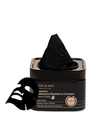 Mary & May Premium Idebenone Blackberry Complex Essence Mask 20 Sheets 250g