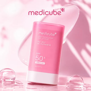 Medicube PDRN Pink Collagen Airy Sun Stick SPF50+ PA++++ 20g Korean sunscreen with PDRN and Collagen for lightweight no-cast, non-sticky daily UV protection in UAE.