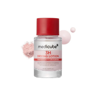 Medicube 3H Overnight Drying Lotion 20ml pink Calamine spot treatment with Salicylic Acid, Tea Tree and Centella for blemishes, excess oil and troubled skin in UAE.