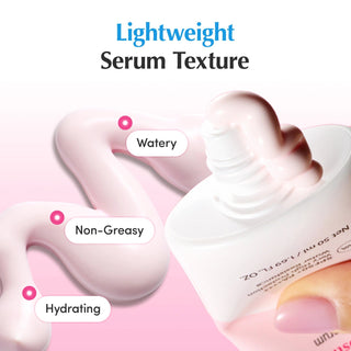 EQQUALBERRY Lush Blush NAD+ Peptide Boosting Sun Serum SPF50+ PA++++ 50ml water-resistant Korean sunscreen with NAD+, Peptides, Niacinamide, Collagen and Ceramide for lightweight UV protection and radiant skin in UAE.