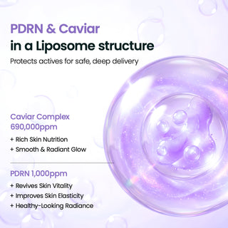 Biodance Caviar PDRN Liposome Bubble Booster 95ml Korean skin-prep booster with 67% Caviar Water, 1,000 ppm Salmon PDRN, Niacinamide and Ceramide for hydration, plumping and radiant glass skin in UAE.