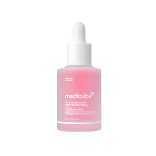 Medicube Ultra Light PDRN Pink Peptide Serum 30ml with Salmon DNA PDRN, 3% Niacinamide, Peptides and Hyaluronic Acid for lightweight hydration, radiance and even-looking skin in UAE.