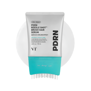 VT PDRN Reedle Shot Brush Hair Serum 100ml with PDRN, Caffeine, CICA REEDLE and built-in scalp brush for cooling, exfoliating and volumizing scalp care in UAE.