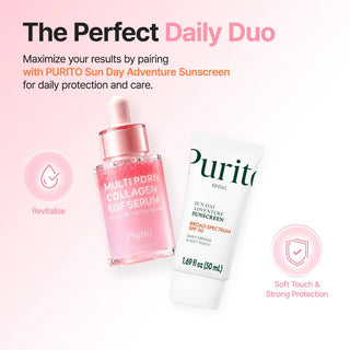 PURITO SEOUL Multi PDRN Collagen EGF Serum 30ml Korean nourishing facial serum with PDRN, Collagen, EGF, Centella Asiatica and Ceramide for hydration, firmness and radiant-looking skin in UAE.