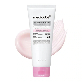 Medicube Rosemary PDRN Damage Care Hair Mask 200ml with PDRN, Rosemary and 31 amino acids and proteins for damaged, frizzy, brittle hair, breakage and split-end care in UAE.