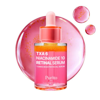 PURITO SEOUL TXA 6 Niacinamide 10 Retinal Serum 30ml Korean brightening serum with 6% Tranexamic Acid, 10% Niacinamide, Retinal and Glutathione for dark spots and post-acne marks in UAE.