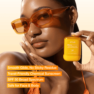 Anua Invisible Glow Finish Sunscreen Stick SPF50+ PA++++ 18g hydrating Korean sun stick with Panthenol, Ceramide and Hyaluronic Acid for no-white-cast dewy UV protection in UAE.