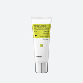 celimax The Vita-A Retinal Shot Tightening Dual Cream 50ml with 0.05% Retinal, 3% Matrixyl 3000, 5% Panthenol and 33,750 A-Shot for firming, fine-line and barrier care in UAE.
