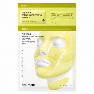 Celimax The Vita-A Retinal Shot Tightening 2-Step Gel Mask 4EA with 0.01% Retinal essence, Matrixyl 3000, A-Shot and 3% Panthenol hydrogel mask for firming, pore and fine-line care in UAE.