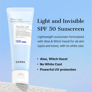 COSRX Ultra-Light Invisible Sunscreen SPF50 PA++++ 50mL