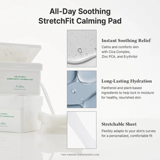 Dr. Althea StretchFit Calming Pad 50 stretchable Korean toner sheets with 1% Panthenol, Cica Complex, Zinc PCA and cooling Erythritol for soothing hydration and sensitive-skin care in UAE.