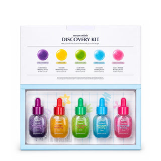 EQQUALBERRY 5-in-1 mini serum bundle set 5x10ml with Bakuchiol, Vitamin Illuminating, Aloe PDRN, Hyaltoin and NAD+ Peptide serums in UAE.
