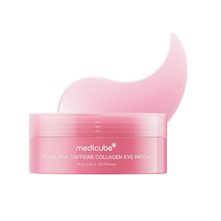 Medicube PDRN Pink Caffeine Collagen Eye Patch 60 hydrogel patches with Sodium DNA, Retinol and Hyaluronic Acid for dark circles, puffiness, fine lines and firm under-eyes in UAE.