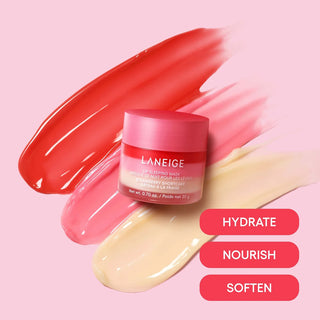 LANEIGE Lip Sleeping Mask Strawberry Shortcake 20g triple-layer Korean overnight lip treatment with Fresh Berry, Strawberry Cream and Vanilla Cake for soft, smooth and hydrated lips in UAE.