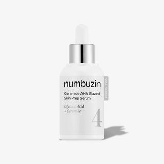 Numbuzin No.4 Ceramide AHA Glazed Skin Prep Serum 30ml with 3% AHA, 3% PHA and five Ceramides for gentle exfoliation, smoother texture and glowing skin in UAE.