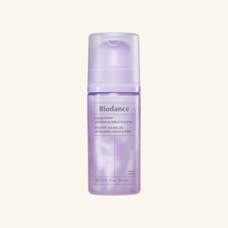 Biodance Caviar PDRN Liposome Bubble Booster 95ml Korean skin-prep booster with 67% Caviar Water, 1,000 ppm Salmon PDRN, Niacinamide and Ceramide for hydration, plumping and radiant glass skin in UAE.
